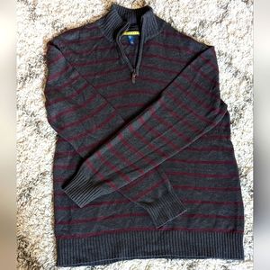 Prince & Fox 1/4 Zip Pullover Striped Sweatshirt Sweater